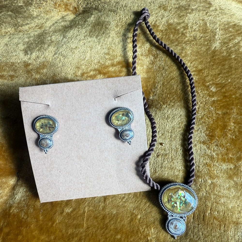 Elegant Sterling Silver and Amber Jewelry Set